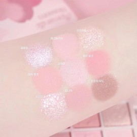 Korean Cosmetics Awakening Soft Blur Eye Shadow Palette 9 Colors Eyeshadow Palette Low Saturation Pearlescent 9 Cold Tone Eye Shadow Palette Black Smoke Matte Glitter Eye Shadow Palette (#Cherry