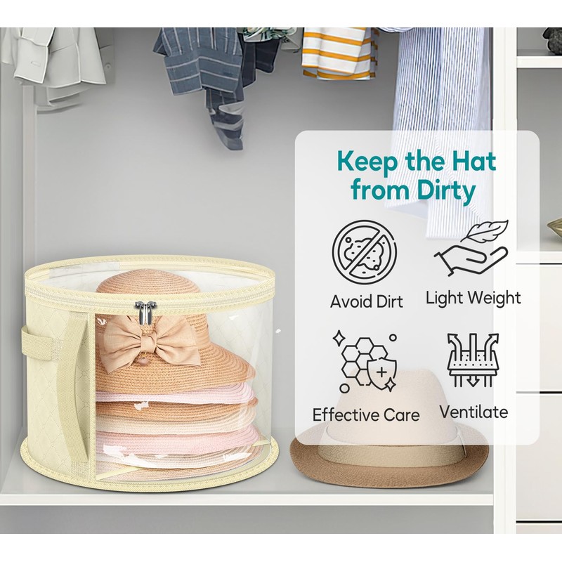 AOODA Oversized Clear Hat Storage Bag for Women, Holds up