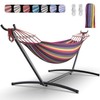 EveryFun Double Hammock with Heavy-Duty Steel Stand,Portable,Easy Assembly,600lbs Weight Capacity,Perfect