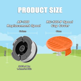 RISELION A6481 Grass Trimmer Spool Compatible with Black and Decker Grass Trimmer, Length 9.15 m, Diameter 1.65 mm (8 Trimmer Line Spool + 2 Replacement Spool Covers + 2 Springs)