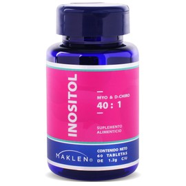 INOSITOL 40:1 PURO - Maklen Inositol 40:1 Myo & D-Chiro - Tabletas de 1,200 mg - Suplemento Alimenticio para Mujeres - Bienestar Femenino y Equilibrio Natural