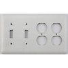 Classic Accents Rounded White Switch Plates - (4 Gang Combo