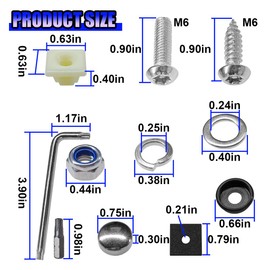 UHANBUT Anti Theft Car License Plate Screws, M6 (1/4") Stainless Steel Tag Plate Fastener Bolt, Rustproof Tamper Proof License Frame Cover Mounting Hardware for Front Rear Frame Holder (Silver)