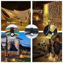 LEONTOOL 100 Pack 1/2 Inch Rope Light Clamps with Screws, Type R Cable Clamps, Cable Clips, Nylon Plastic Mounting Cable Clips, Outdoor Cable Clamps