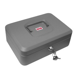 Reskal Grey Metal Cash Box 9 x 20 x 16 cm