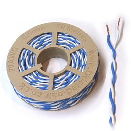 Blue & White Twisted Pair Wire 20 AWG / 0.5mm² 5 Meters CAN Bus Cable