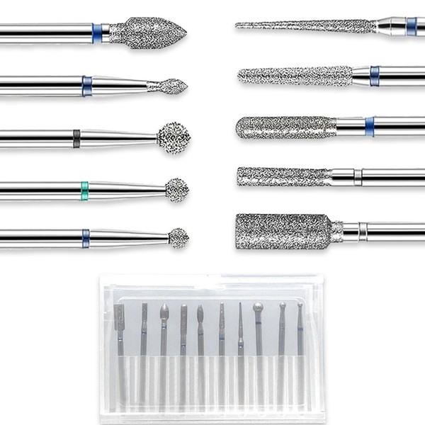 Pack of 10 Nail Drill Bits, Bits for Nail Cutter,