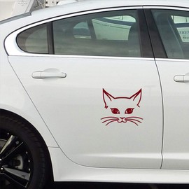 ANGDEST Girly Cat Face (Burgundy) (Set of 2) Premium Waterproof Vinyl Decal Stickers for Laptop Phone Accessory Helmet Car Window Bumper Mug Tuber Cup Door Wall Decoration