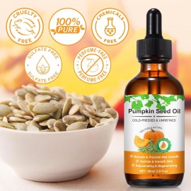 WHLH & WELL-BEING Pumpkin Seed Oil for Hair Growth, 100% Pure Raw Cold...