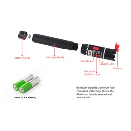 2Pcs Visual Fault Locator Fiber Optic Tester - VFL Fiber Optic Cable Tester Meter with SC to LC Adapter - Fiber Optic Tools Source Tester Kit for LC/FC/SC/ST Connector, Network Cable Test