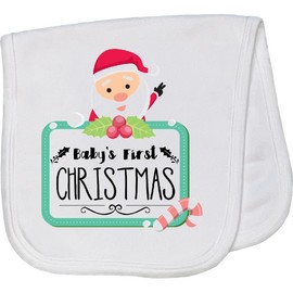 inktastic Baby's First Christmas Baby Burp Cloth White 3ff48