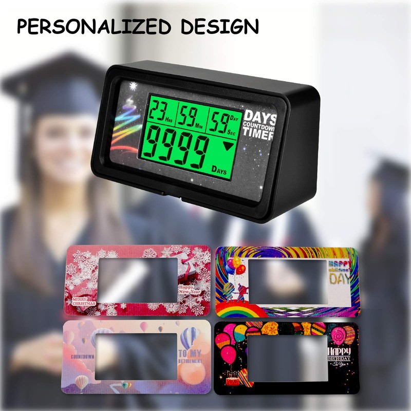 Jayron Backlight Digital 9.999 Tage Countdown-Timer Großes LCD-Display Countdown für