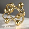 MOCOME 6-inch Metal Round Orbital Sphere with Golden Orbit Balls,