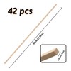 DOITEM 42 Pieces Square Natural Wood Hardwood Sticks for Crafts