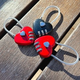 Heart Dial Lock Red Lock 3ea