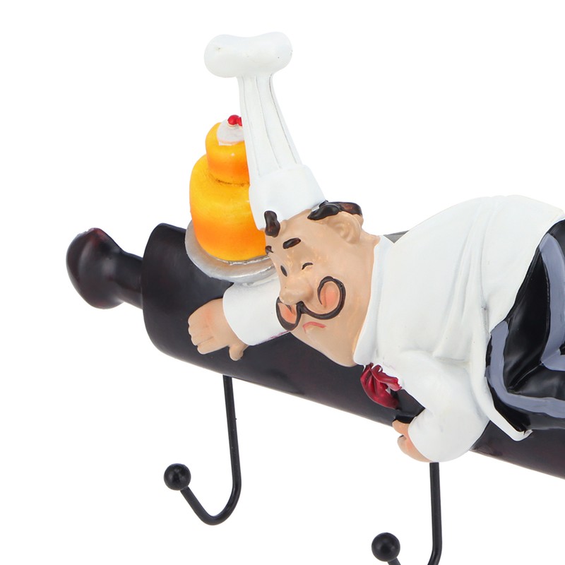 Wall Hook Cartoon Chef Figurine SelfAdhesive Hanger Hotel Dining Room