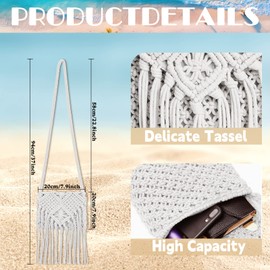 GOLDNICE Summer Women Handwoven Crossbody Bohemian Handbag Cotton Crochet Woven Shoulder Handbag Vintage Handmade Purse Bag Boho Tassel for Summer Beach Holiday Vacation