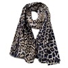 WHITE FANG MA022 Women's Scarf, Large, Leopard Pattern, Animal, Stylish,