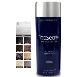 Top Secret Hair Thickening Building Fibers Refills - Undetectable & Natural Hair Filler - for Men & Women - Instantly Fill In Fine Thinning Hair - Weather & Sweat Resistant (White, Large)