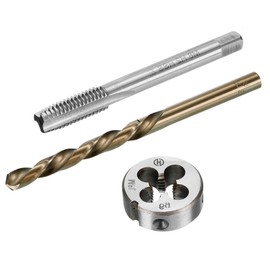 Boxonly Tap and Die and Drill Bit Set,M8x1.25 Left Hand Thread Milling Tap and Round Die,6.8mm Cobalt High Speed Steel Twist Drill Bit