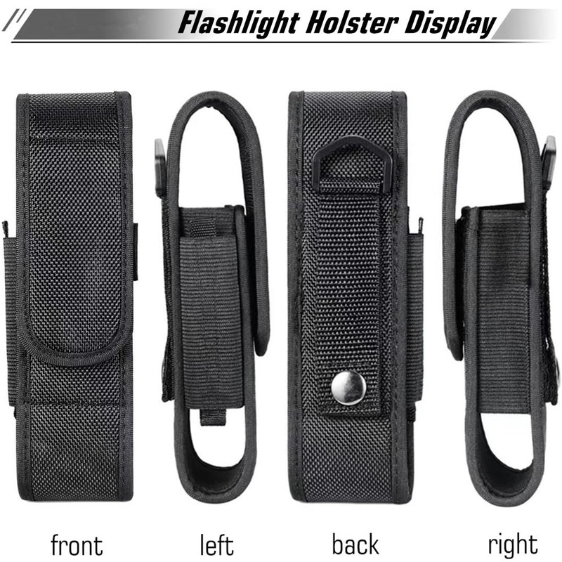 YONCONO Flashlight Holster, Molle Tactical Torch Cover Case Nylon Adjustable