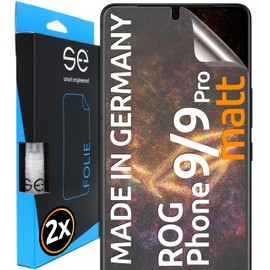 2x se® 3D Anti-Glare Screen Protector for Asus ROG Phone 9 / 9 Pro, Anti-Glare, 100% Fingerprint & FaceID Compatible, Easy Bubble-Free Installation, Matt, Shock-Resistant TPU, Made in Germany