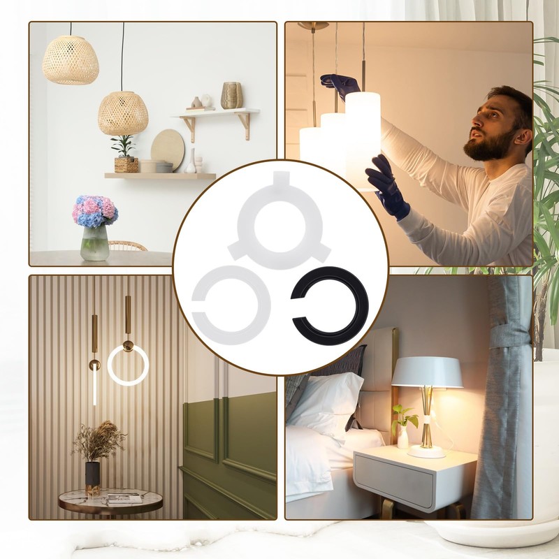 6Pcs Plastic Lampshade Reducer Ring Set, E27 to E14 Lampshade
