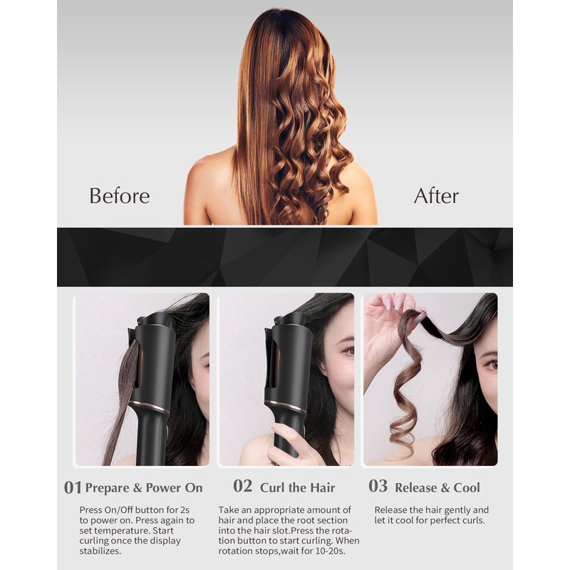 Automatic Rotating Curling Iron – VISKS V668 Pro Ceramic Hair