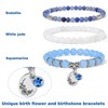Bolinailo Aquamarine Bracelet for Women, Flower Birthstone Natural Healing Crystal