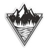 2 x 10cm Abstract Mountain Vinyl Stickers - Space Skiing