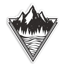 2 x 10cm Abstract Mountain Vinyl Stickers - Space Skiing Sticker Luggage #20645 (10cm Tall)