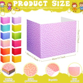 SATINIOR 12 Pcs Privacy Folders Desk Dividers Privacy Boards for Classroom Privacy, 12 Styles, Testing Dividers Bulk for Classroom, Panel Privacy Folders for School Teacher Student Study(Wood Grain)