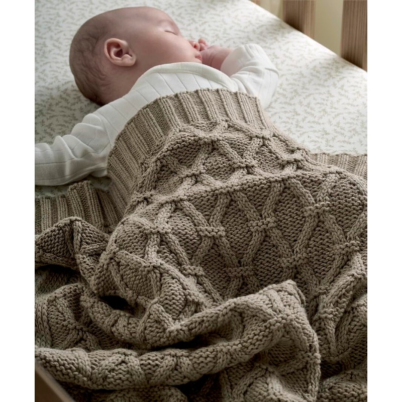 Mamas & Papas Small Knitted Blanket, Diamond