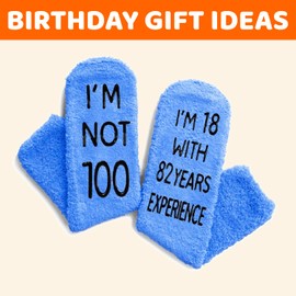 HAPPYPOP 100 Years Old Birthday Gifts - Gifts for Elderly in Their 100s, Gift Ideas for 100 Year Old Man, 100th Birthday Socks for Men