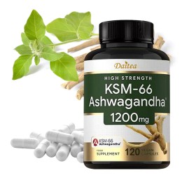 Daitea  KSM-66 Ashwagandha 1200MG Maximum Strength 120 Capsules-- Omnipotent Nutrition