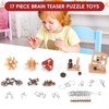 17 Pcs Brain Teaser Puzzles for Adults Teens - Metal