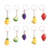 TENDYCOCO Cute Small 10 Piece Fruit Key Chain Key Ring