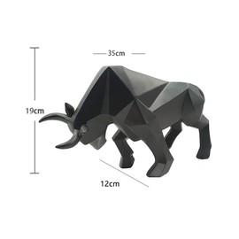 Bull Statue Geometric Sculptures Abstract Sculptures Home Decor Animal Statue Animal Figure Bull Sculpture Resin for Home and Office Gift