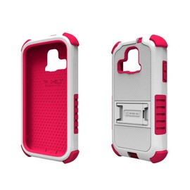 Beyond Cell Tri-Shield Durable Hybrid Hard Shell and Silicone Case for Kyocera Hydro XTRM C6721 - White/Hot Pink - Retail Packaging - White/Hot Pink