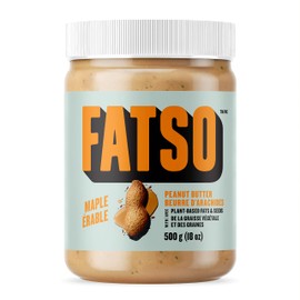 FATSO Maple Peanut Butter - High-Performance Natural Peanut Butter w/Superfats – MCT Oil, Avocado Oil, Organic Coconut Oil, Flax, Sweet Tapioca & Chia Keto-Friendly Nut Butter (18oz Jar)
