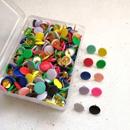 SENRISE 100 Pieces Thumbtacks Tacks with Plastic Heads and Steel Tips for Cork Board, Decorative Bulletin Board, Office Card, 100 Pieces (Mixed Colors, 10 x 10 mm)
