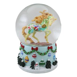 Ebros Gift Trail of Painted Ponies Western Vintage Christmas Delightful Tree Ornaments Horse Glitter Water Globe 5.25" Tall Farmhouse Ranch Cabin Country Snow Globes Collectible Figurine