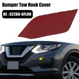 X AUTOHAUX Bright Red Front Bumper Tow Hook Towing Eye Cover Trailer Cap Replacement 622A0-6FL0H for Nissan Rogue 2017 2018 2019 2020