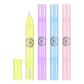 Freeorr 4pcs Nail Polish Remover Corrector Pen with 3 Cotton Tip Refills each, Cuticle Nail Edge Cleaning Pen for Manicure Art DIY Clean Up Tool