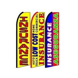 Insurance, Low Cost Insurance King Size Swooper Flag Sign Pack of 3