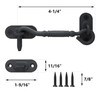 skysen 4” Privacy Hook Latch for Sliding Barn Door, Black(2802)