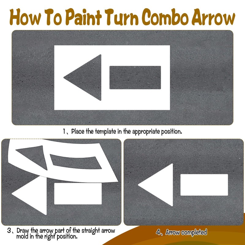 42" x 20" Straight Arrow Stencil – Reusable Silicone Pavement