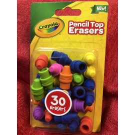 Crayola Crayon Tip Pencil Top Erasers 30 count package New