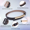 WERFORU Pack of 2 Women's Thin Leather Belts Adjustable Fashion