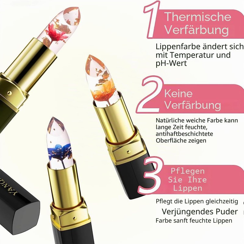 Pakivs Flower Jelly Lipstick Magic Temperature Colour Change Moisturising Lip